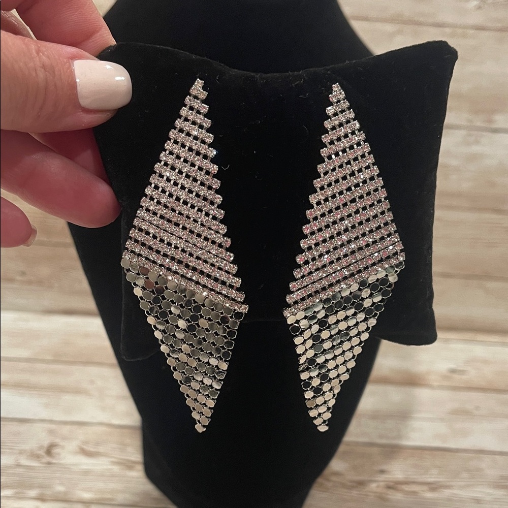 INC International Concepts Silver and Black‎ Earrings